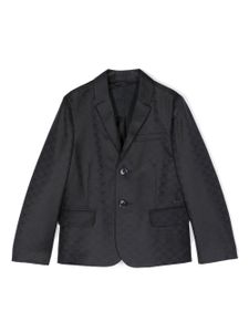 Emporio Armani Kids blazer à motif monogrammé - Bleu