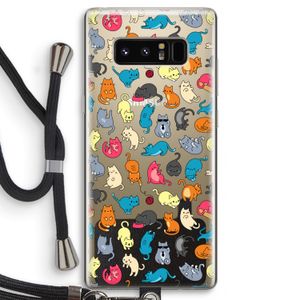 Kleurrijke katten: Samsung Galaxy Note 8 Transparant Hoesje met koord