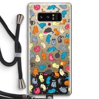 Kleurrijke katten: Samsung Galaxy Note 8 Transparant Hoesje met koord
