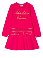 Moschino Kids robe-pull à logo brodé - Rose
