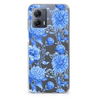 TPU Case voor Motorola Moto G53 Flowers Blue - thumbnail