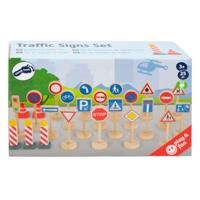 Small Foot houten mini verkeersbordenset, 25dlg. Small Foot houten mini verkeersbordenset, 25dlg.
