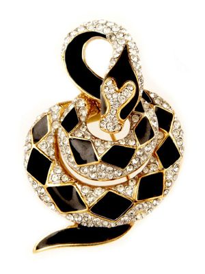 Susan Caplan Vintage broche sertie de cristaux (années 1980) - Noir
