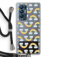 Regenboog: Oppo Find X3 Neo Transparant Hoesje met koord