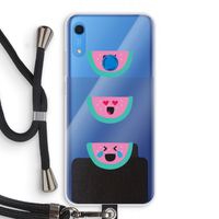 Smiley watermeloen: Huawei Y6s Transparant Hoesje met koord