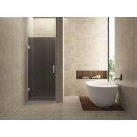Wiesbaden Less Nisdeur - 800x2000x8mm - Nano - Rookglas - Geborsteld Staal