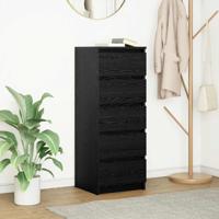 Dressoir met lades 37,5x35x99 cm spaanplaat zwart eikenkleurig