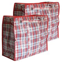 2x stuks wastas/boodschappentas/opbergtas rood print 100 x 70 x 30 cm