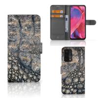 OPPO A54 5G | A74 5G | A93 5G | Telefoonhoesje | Met pasjeshouder | Krokodillenprint