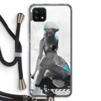 I will not feel a thing: Samsung Galaxy A22 5G Transparant Hoesje met koord