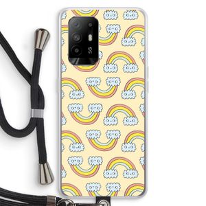 Regenboog: Oppo A95 5G Transparant Hoesje met koord
