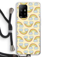 Regenboog: Oppo A95 5G Transparant Hoesje met koord