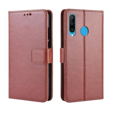 Retro gekke paard textuur horizontale flip lederen geval voor Galaxy M30 met houder & kaart slots & foto frame (bruin)