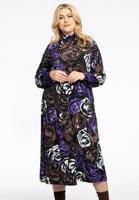 Yoek Jurk met gesmokte hals ROSY | Zwart | Maat 38/40