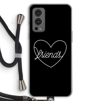 Friends heart black: OnePlus Nord 2 5G Transparant Hoesje met koord