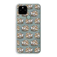 Slapende poes: Google Pixel 5 Transparant Hoesje