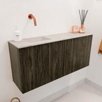 Toiletmeubel Mondiaz Joya Dlux | 90 cm | Meubelkleur Shadow | Faye wastafel Ostra Wasbak Links | Zonder kraangat(en)
