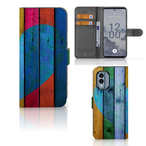 Nokia X30 Book Style Case Wood Heart - Cadeau voor je Vriend