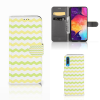 Samsung Galaxy A50 Telefoon Hoesje Waves Yellow - thumbnail