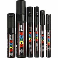 Uni-Posca Posca marker, lijndikte 0,7-15 mm, zwart, 6 stuk/ 1 doos Uni-Posca Posca marker, lijndikte 0,7-15 mm, zwart, 6 stuk/ 1 doos