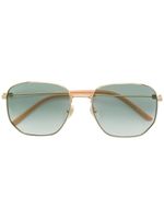 Gucci Eyewear lunettes à monture rectangulaire - Or - thumbnail