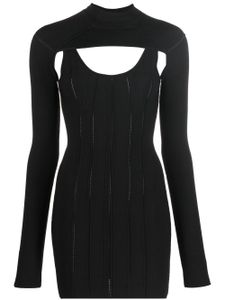Roberto Cavalli robe courte en maille nervurée à boléro détachable - Noir