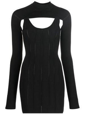Roberto Cavalli robe courte en maille nervurée à boléro détachable - Noir