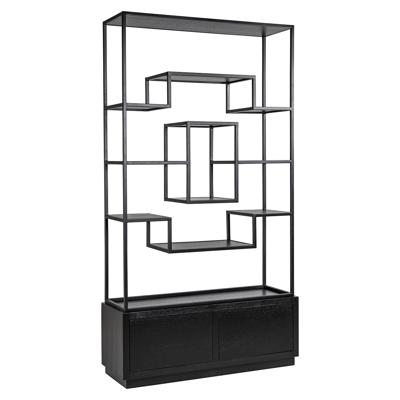 Richmond Wandkast 'Bonvoy' Eiken, 222 x 120cm, kleur Zwart