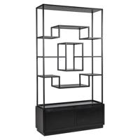 Richmond Wandkast 'Bonvoy' Eiken, 222 x 120cm, kleur Zwart