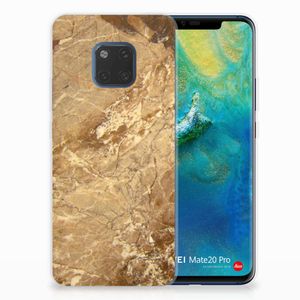 Huawei Mate 20 Pro TPU Siliconen Hoesje Marmer Creme