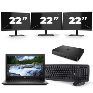 Dell Latitude 3590 - Intel Core i5-8e Generatie - 15 inch - 16GB RAM - 512GB SSD - Windows 11 + 3x 22 inch Monitor