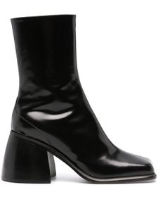 Wandler bottes en cuir à bout carré 80 mm - Noir