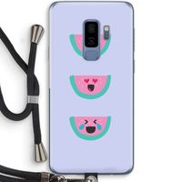 Smiley watermeloen: Samsung Galaxy S9 Plus Transparant Hoesje met koord