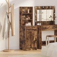 Highboard Gerookt eiken 40 x 40,5 x 135 cm Bewerkt hout