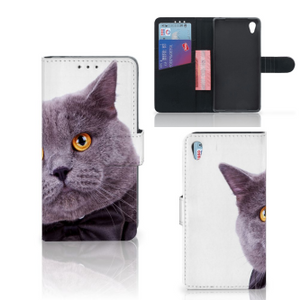 Sony Xperia Z2 Telefoonhoesje met Pasjes Kat