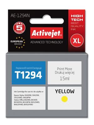 Activejet Activejet-inkt AE-1294N (inktpatroon voor Epson T1294; Supreme; 15 ml; geel)