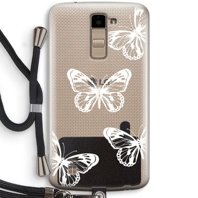 White butterfly: LG K10 (2016) Transparant Hoesje met koord