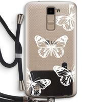White butterfly: LG K10 (2016) Transparant Hoesje met koord