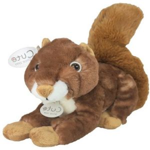 Inware pluche eekhoorn knuffeldier - rood/bruin - zittend - 25 cm