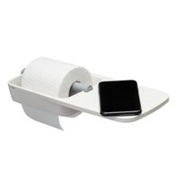 Tiger Tess toiletrolhouder met planchet wit/lichtgrijs - thumbnail
