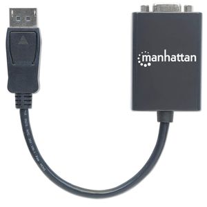 Manhattan 151962 DisplayPort / VGA Adapter [1x DisplayPort stekker - 1x VGA-bus] Zwart UL gecertificeerd 15.00 cm