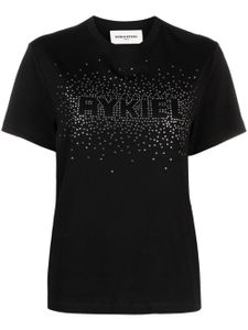 Sonia Rykiel t-shirt en coton à logo en perles - Noir