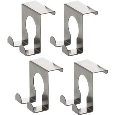 RVS deurhaken - 4x stuks - Huishouden - Ophanghaakjes - metaal - zilver