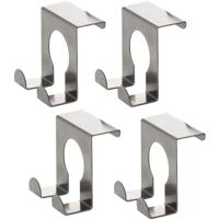RVS deurhaken - 4x stuks - Huishouden - Ophanghaakjes - metaal - zilver