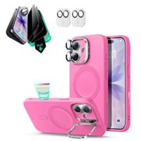 iPhone 17 Cloud Soft Magnetic Case (Camera Control, Stash Stand) Armorite Privacy Protection Bundle - Rosy Pink