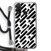 Zwarte vegen: Huawei P Smart (2020) Transparant Hoesje met koord