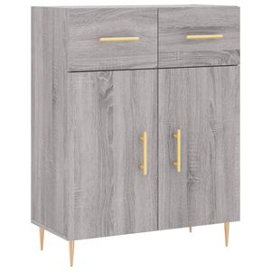 vidaXL Dressoir 69,5x34x90 cm bewerkt hout grijs sonoma eikenkleurig