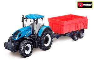 Burago tractor New Holland T7.315 met kiepwagen