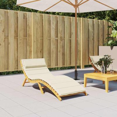 VidaXL Ligbedkussen 180x60x4 cm oxford stof crèmekleurig