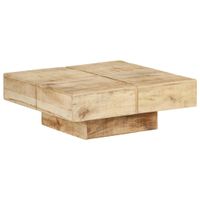 Salontafel 80x80x28 cm massief mangohout - thumbnail